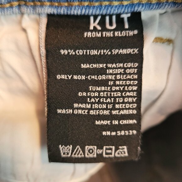 Kut From The Kloth Cut Off Shorts Size 6 Mid Rise Stretch Ripped Light Wash - Picture 4 of 10